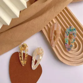 Acrylic Barrettes Scribing Wavy Edge