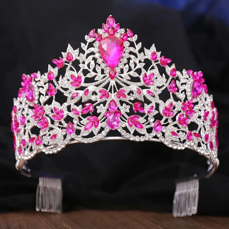 Baroque Style Large Rhinestone Wedding Crown for a Glamorous Look