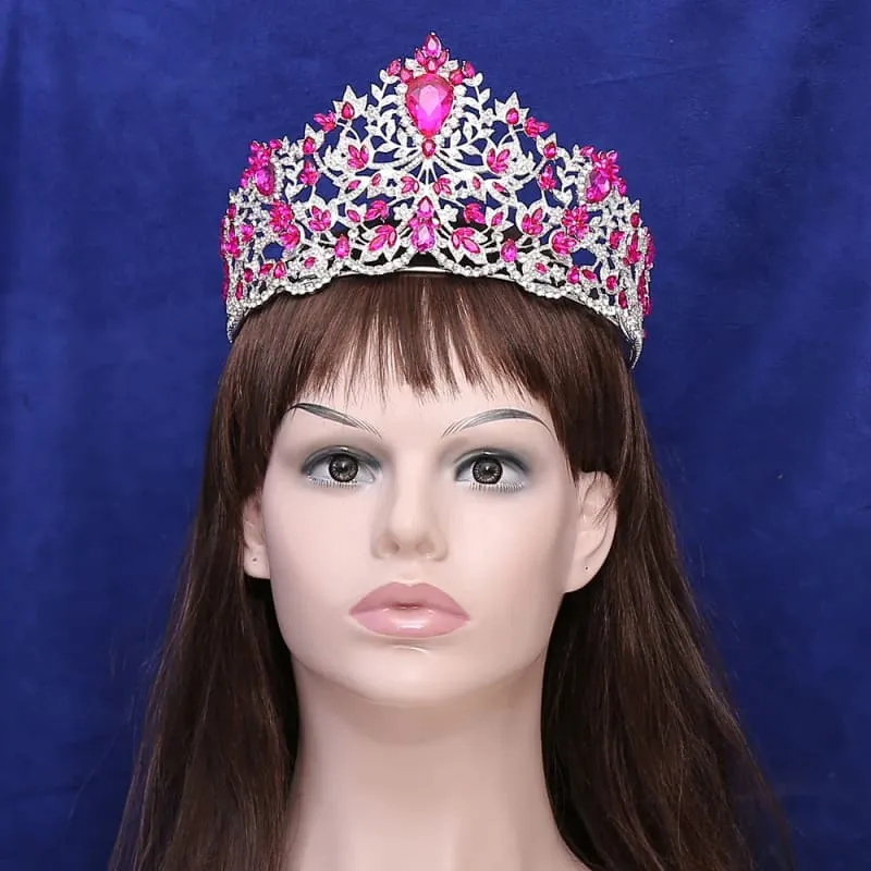 Baroque Style Large Rhinestone Wedding Crown for a Glamorous Look