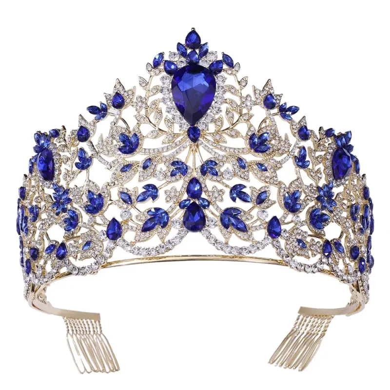 Baroque Style Large Rhinestone Wedding Crown for a Glamorous Look