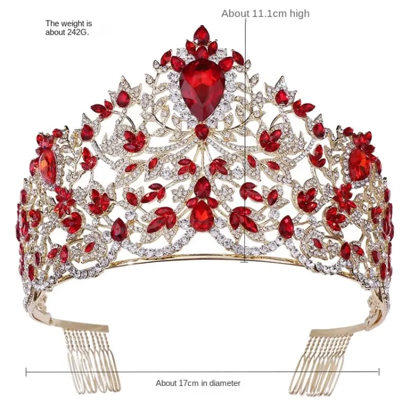 Baroque Style Large Rhinestone Wedding Crown for a Glamorous Look