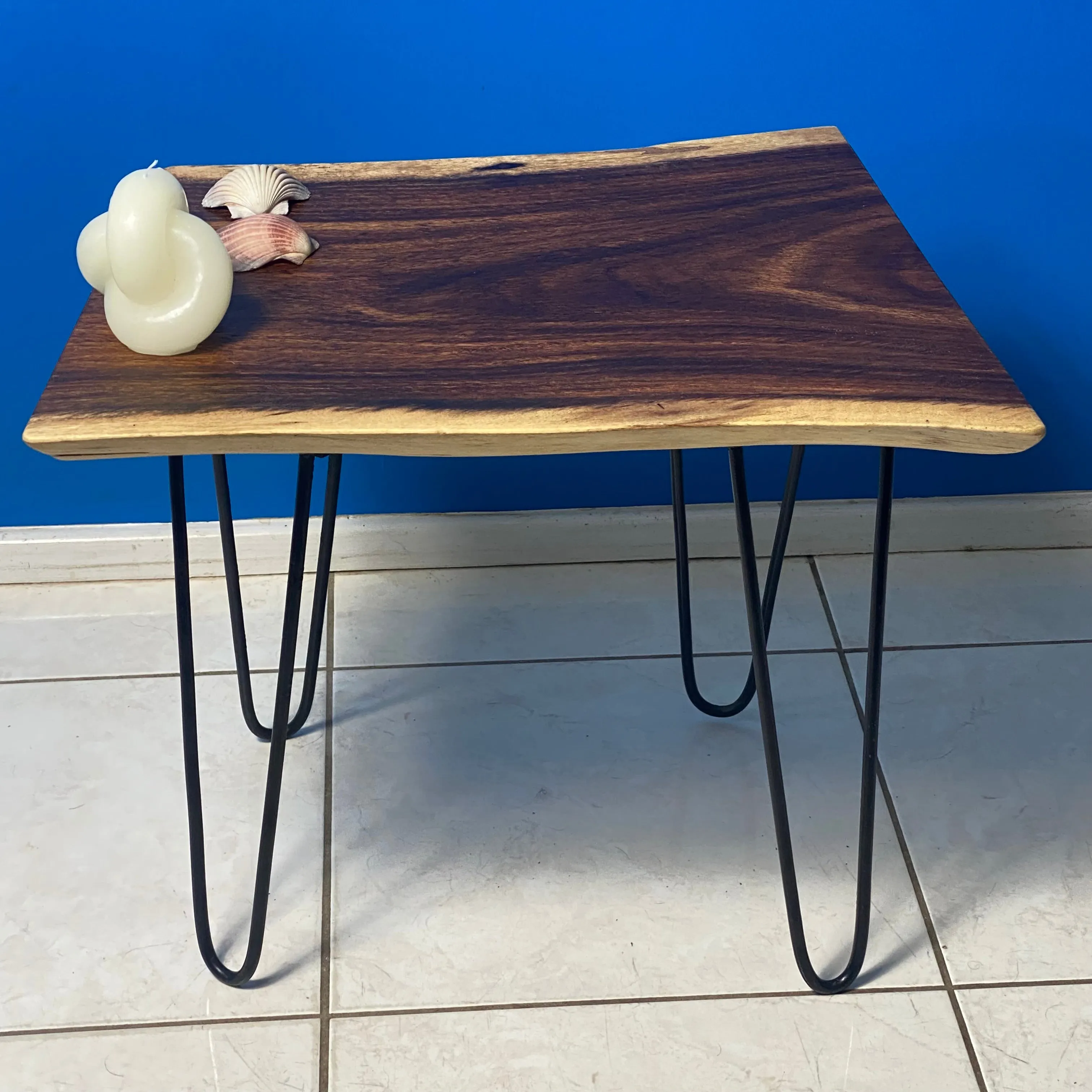 Bedside Table- Live Edge natural Wooden Side Table / Corner Table / Plant or book Stand Raintree Wood-OS 56 model