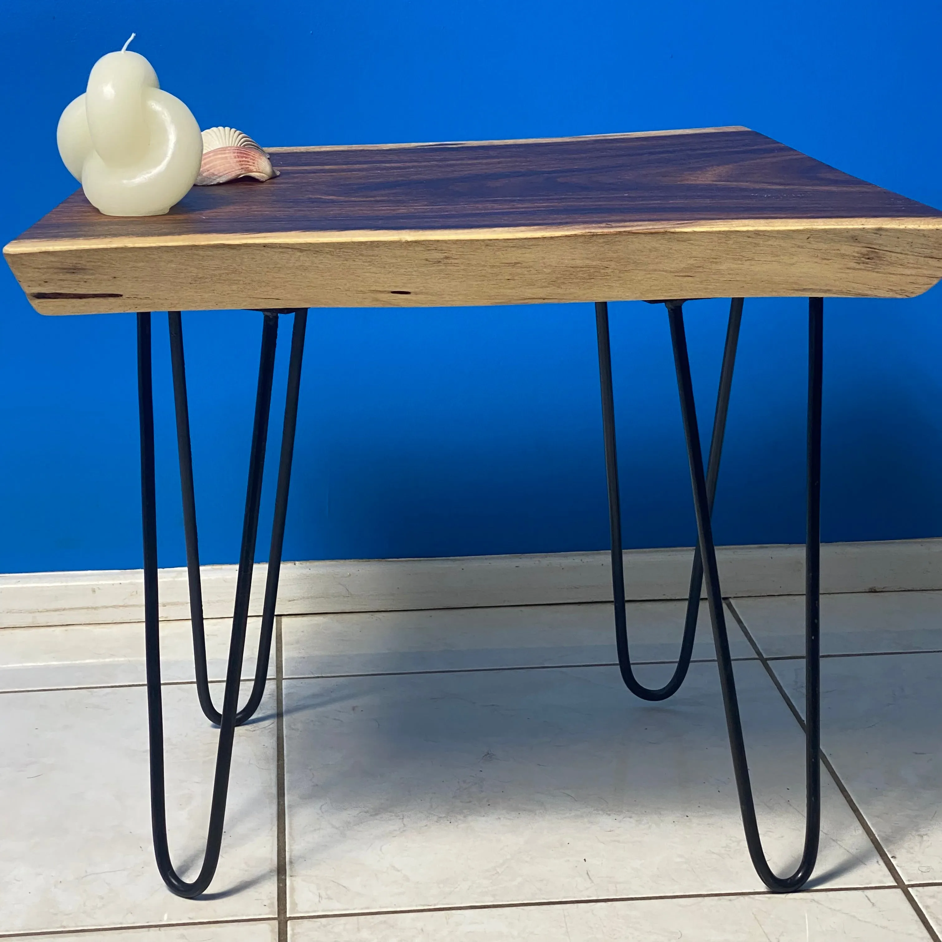 Bedside Table- Live Edge natural Wooden Side Table / Corner Table / Plant or book Stand Raintree Wood-OS 56 model
