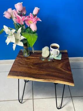Bedside Table- Live Edge natural Wooden Side Table / Corner Table / Plant or book Stand Raintree Wood-OS 56 model