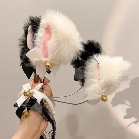 Cat Ears Bell Hairband Girl Cos Cat Hairpin Headdress Personalized Maid Hairpin Bow Headband Headdress