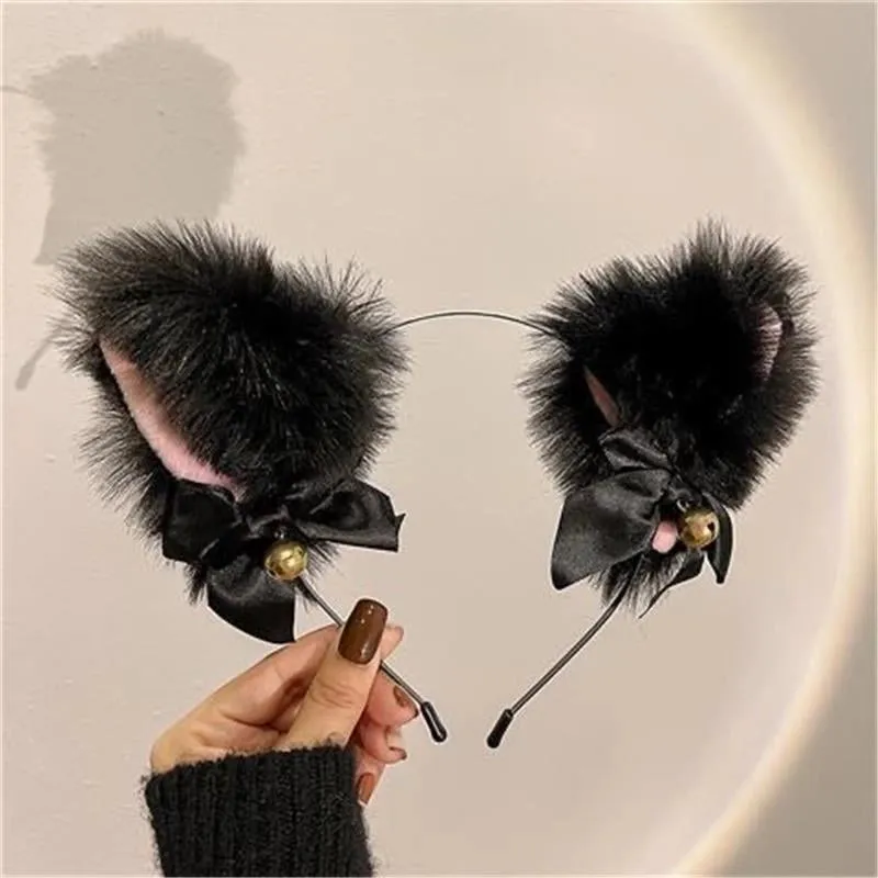 Cat Ears Bell Hairband Girl Cos Cat Hairpin Headdress Personalized Maid Hairpin Bow Headband Headdress