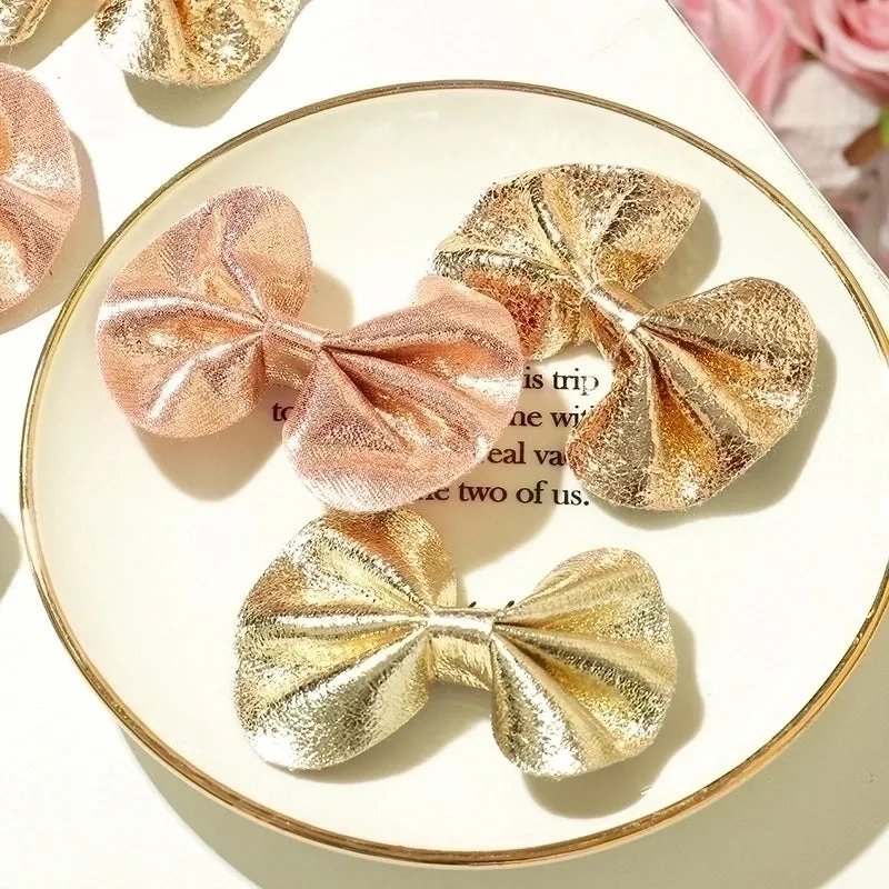 Children's Shiny Leather Bow Hairpin