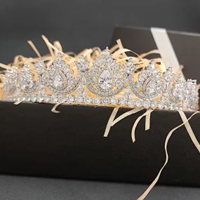 Class 5A Zirconia Wedding Tiara,Crystal Bride Tiaras for Bride FK68602