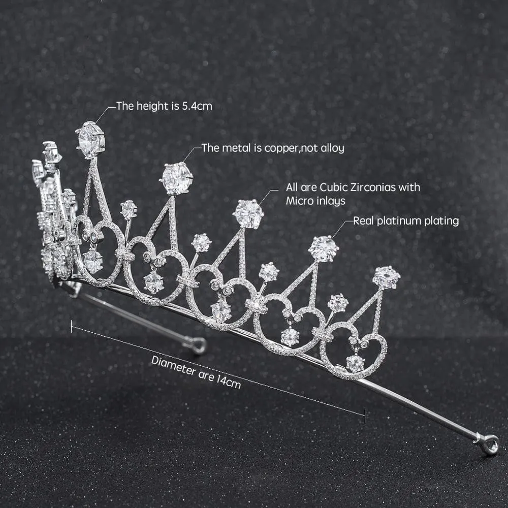 Classic Cubic Zirconia Wedding Bridal Princess Royal Tiara CH10295