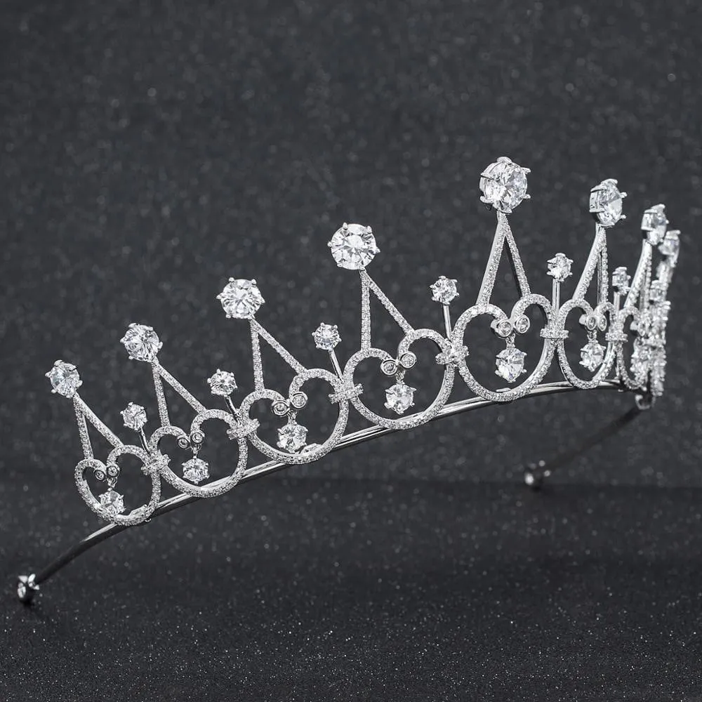 Classic Cubic Zirconia Wedding Bridal Princess Royal Tiara CH10295