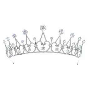 Classic Cubic Zirconia Wedding Bridal Princess Royal Tiara CH10295