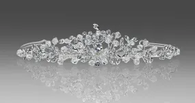 Crystal Vine Tiara and Attached Veil