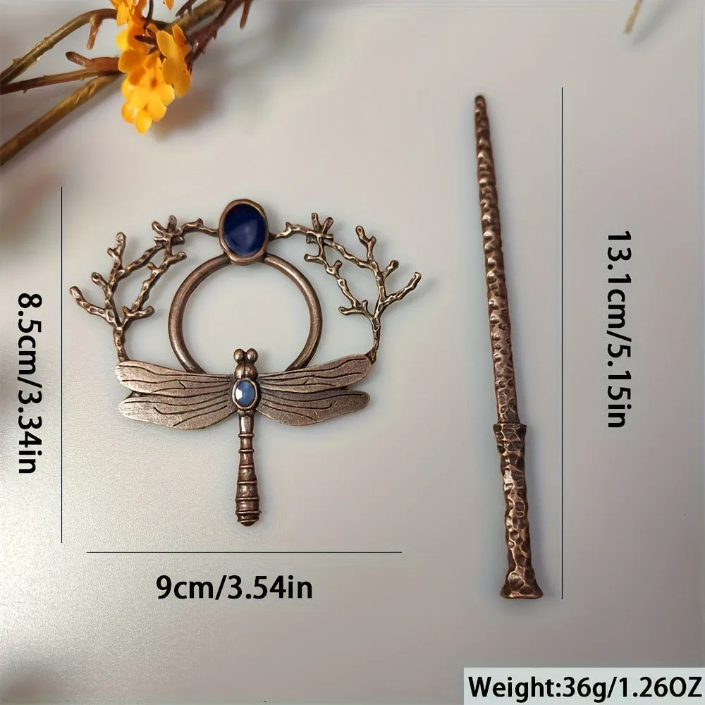 Dragonfly Gem Hairpin – Elegant Women's Accessory