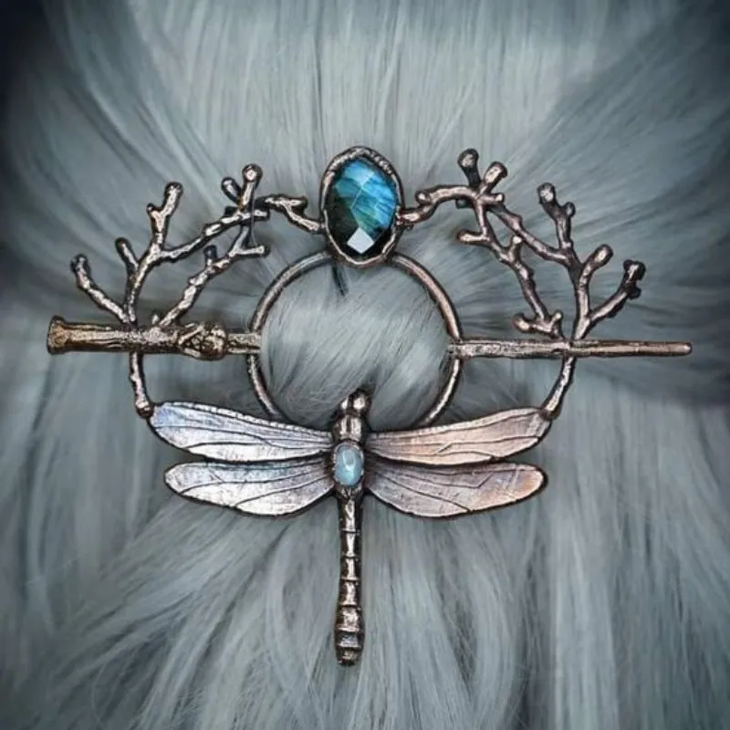 Dragonfly Gem Hairpin – Elegant Women's Accessory