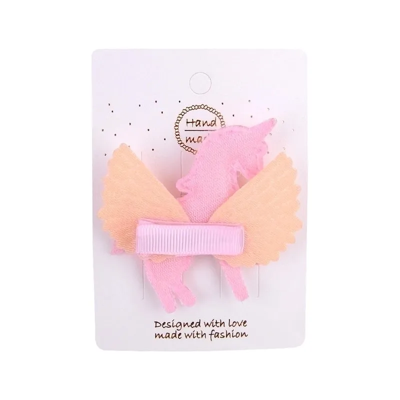 Fashion Children's Hairpin Sequins Rainbow Llittle Pony Cloth Hairpin