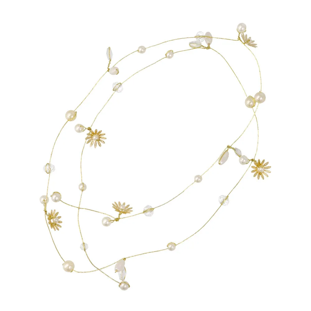 Flower and Pearl Hair Vine