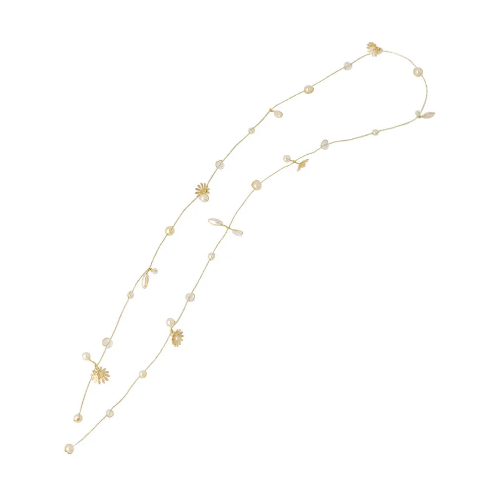 Flower and Pearl Hair Vine