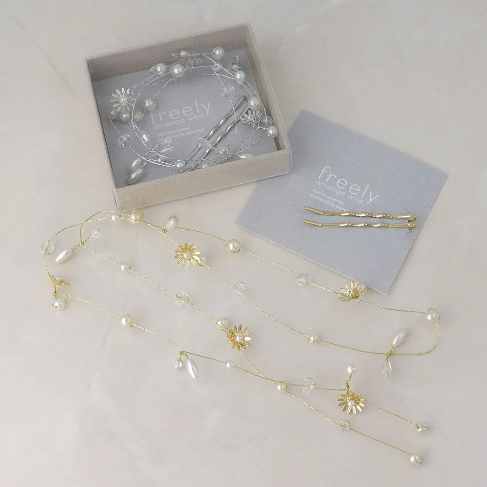 Flower and Pearl Hair Vine