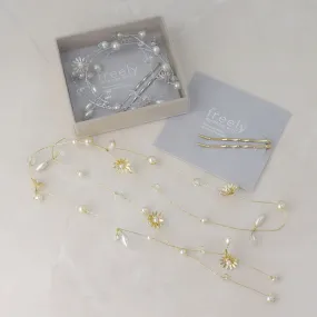 Flower and Pearl Hair Vine
