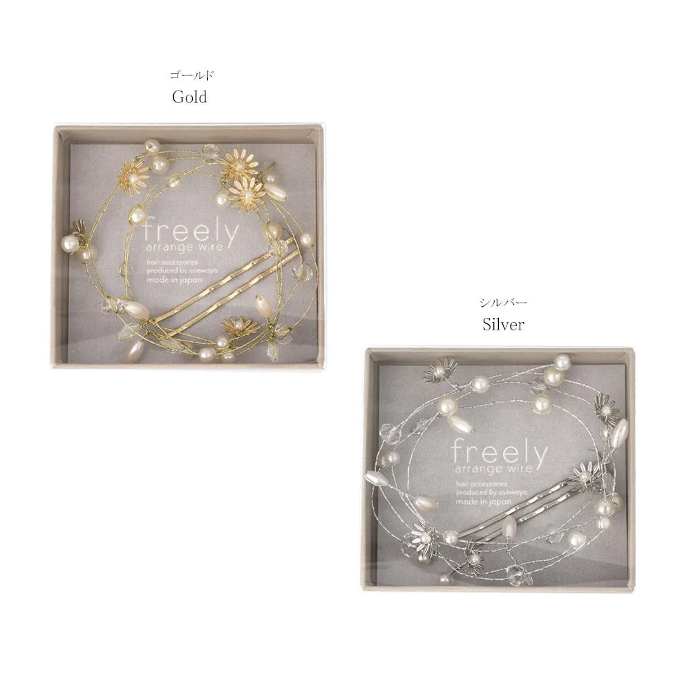 Flower and Pearl Hair Vine