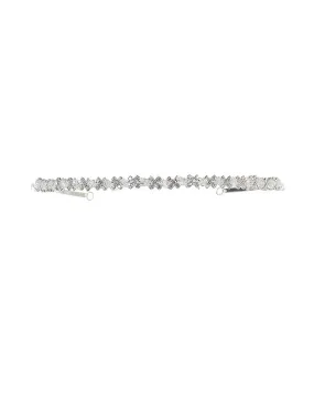 Girls Silver Tone Crystal Embellished Thin Flower Girl Wedding Pageant Tiara