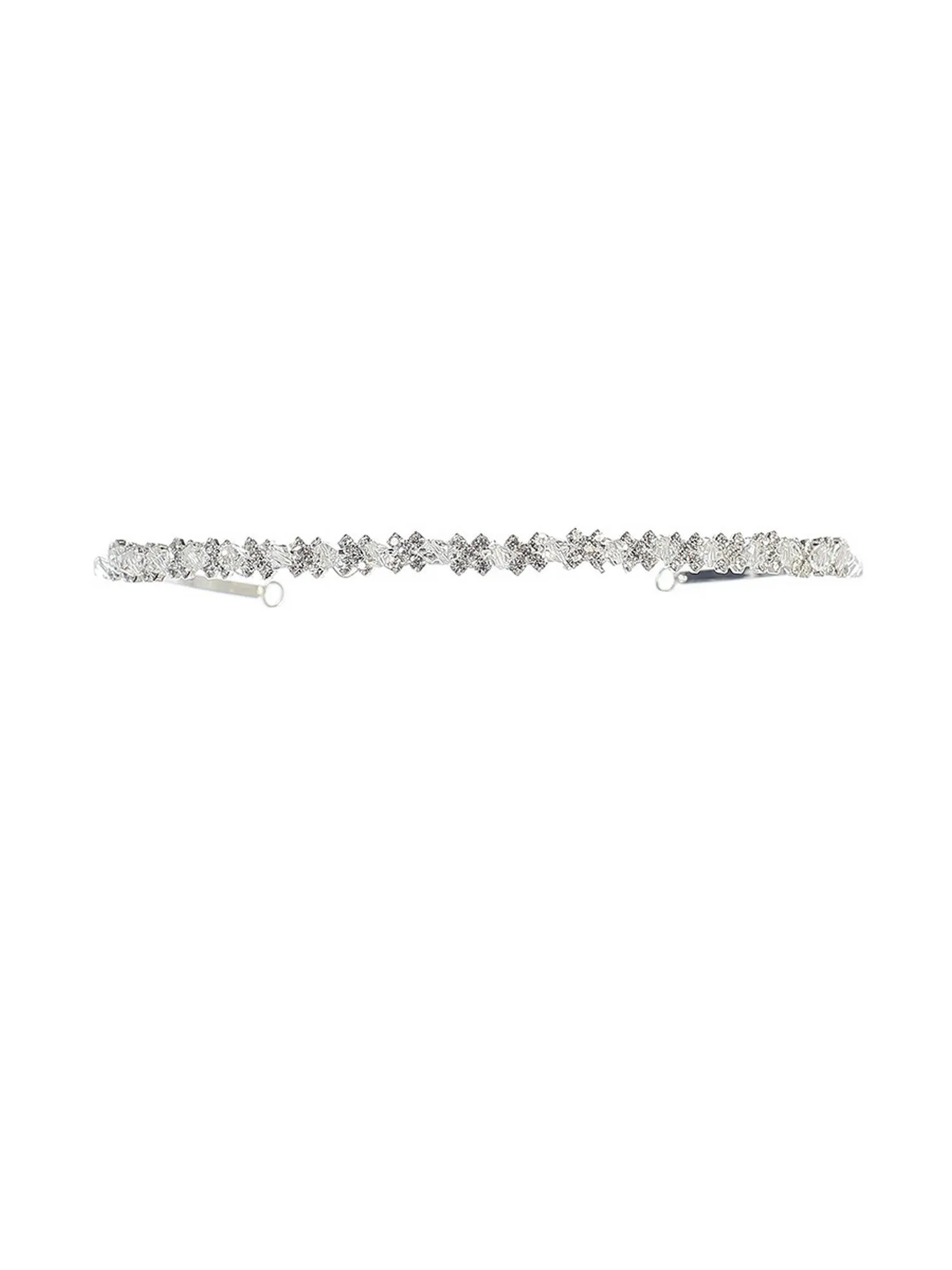 Girls Silver Tone Crystal Embellished Thin Flower Girl Wedding Pageant Tiara