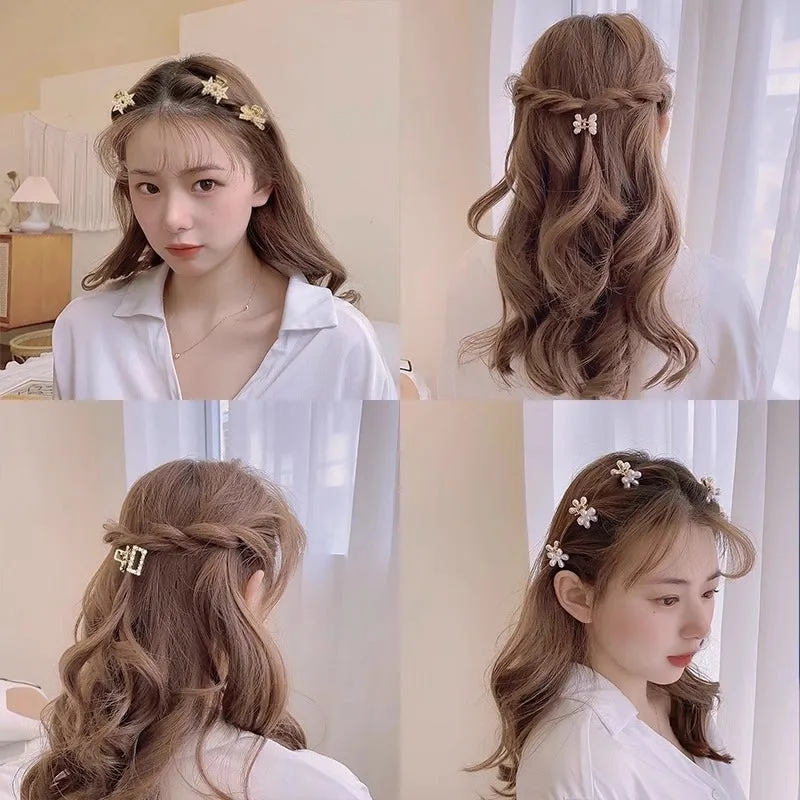 Half-Tie Hairpin Women's Small And Exquisite Side Broken Hairpin Bangs Small Grab Clip  New Back Head Clip Headwear