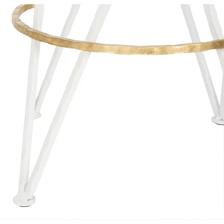 Hester Bar Stool - White/Gold - OPEN BOX