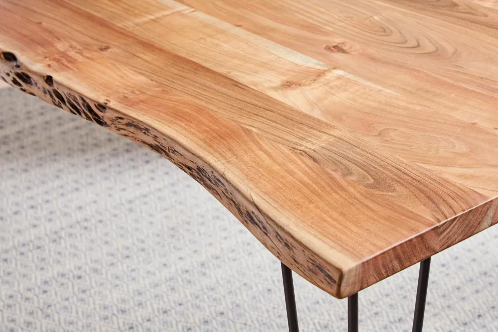 Industrial Natural Acacia Dining Table