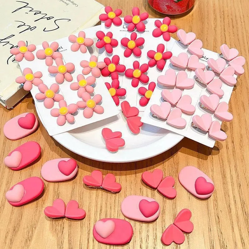 Pink Hairpin Girl Children Little Girl Hairpin Girl Clip Broken Hair Small Clip   Hair Accessories Headdress