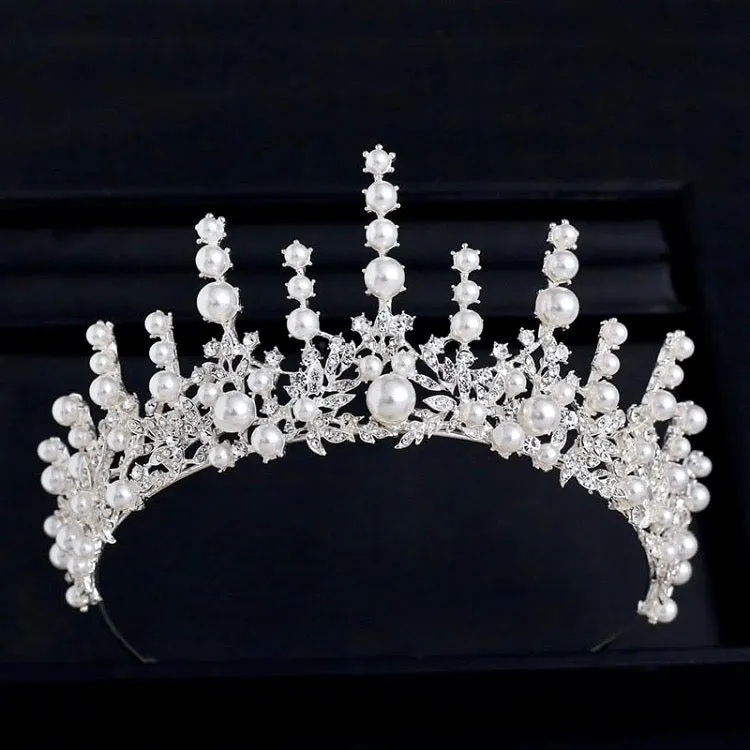 "Calypso" - Silver Pearl and Crystal Bridal Tiara