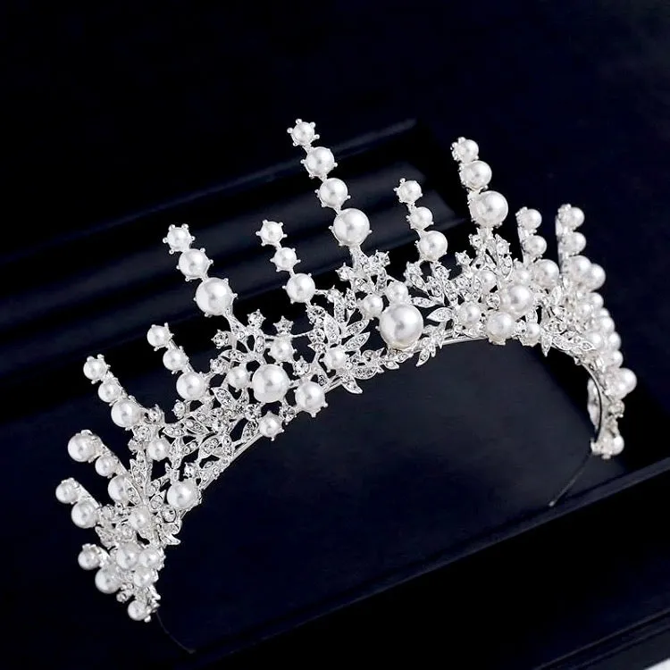 "Calypso" - Silver Pearl and Crystal Bridal Tiara