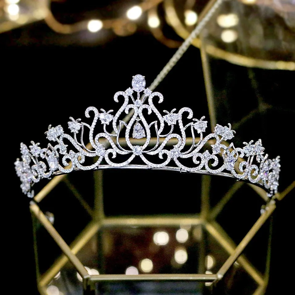 "Cierra" - Silver Cubic Zirconia Bridal Tiara