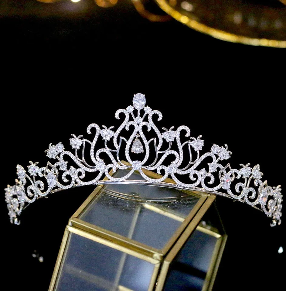 "Cierra" - Silver Cubic Zirconia Bridal Tiara