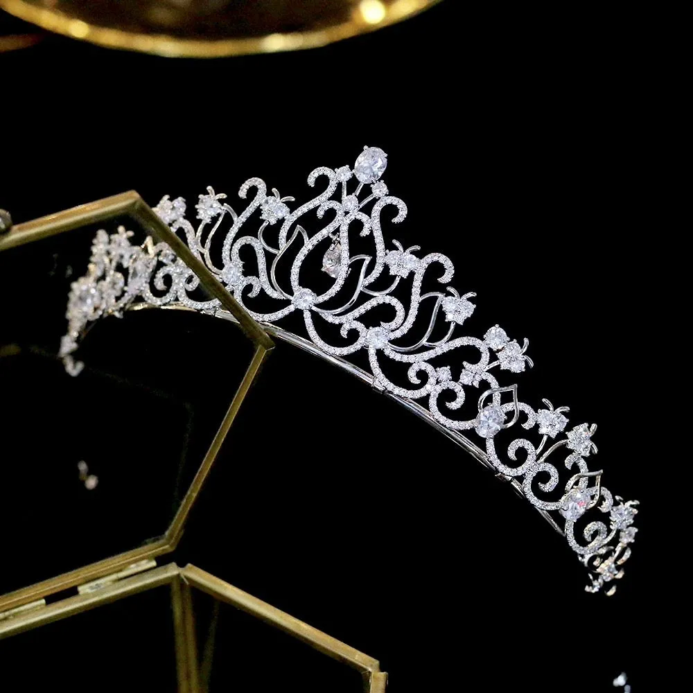"Cierra" - Silver Cubic Zirconia Bridal Tiara