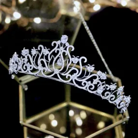 "Cierra" - Silver Cubic Zirconia Bridal Tiara