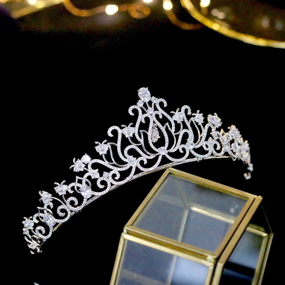 "Cierra" - Silver Cubic Zirconia Bridal Tiara