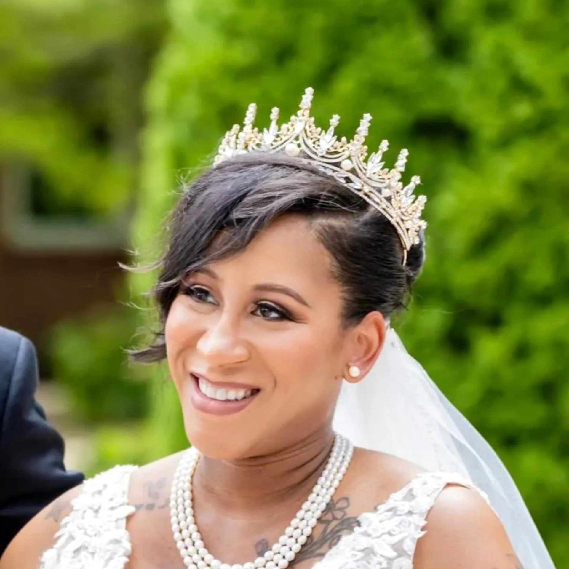 "Dayana" - Pearl and Crystal Bridal Tiara - Available in Silver and Gold