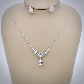 "Joelle" - Silver Cubic Zirconia Bridal Jewelry Set