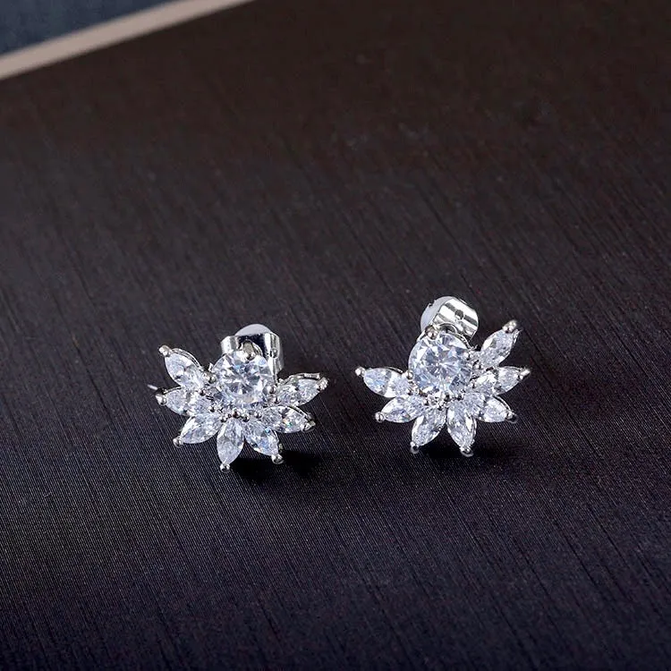 "Joelle" - Silver Cubic Zirconia Bridal Jewelry Set