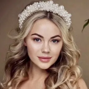 "Joselynn" - Velvet Pearl Bridal Headband