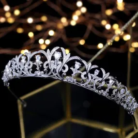 "Lynnea" - Silver Cubic Zirconia Bridal Tiara