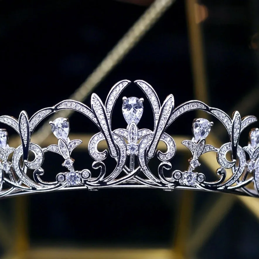 "Lynnea" - Silver Cubic Zirconia Bridal Tiara