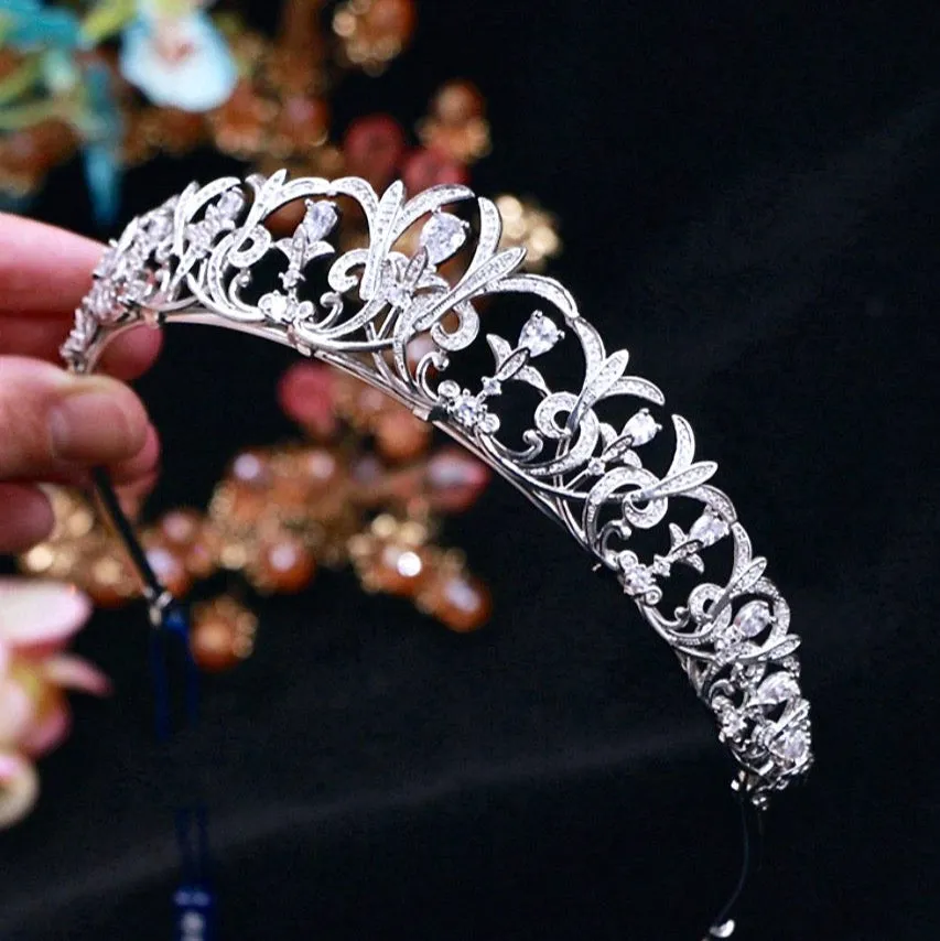 "Lynnea" - Silver Cubic Zirconia Bridal Tiara