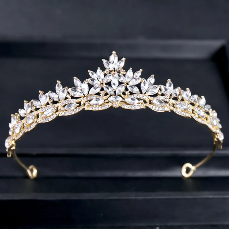 "Rachel" - Wedding Rhinestone Tiara - Available in Silver, Yellow Gold and Rose Gold