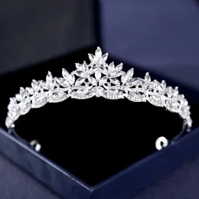 "Rachel" - Wedding Rhinestone Tiara - Available in Silver, Yellow Gold and Rose Gold