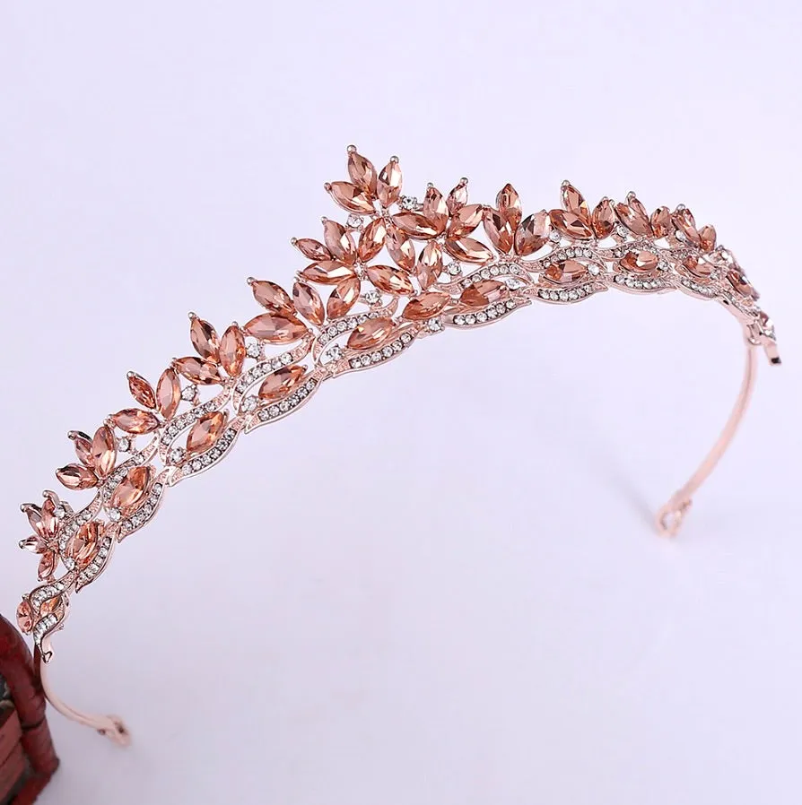 "Rachel" - Wedding Rhinestone Tiara - Available in Silver, Yellow Gold and Rose Gold
