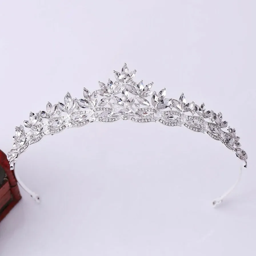 "Rachel" - Wedding Rhinestone Tiara - Available in Silver, Yellow Gold and Rose Gold