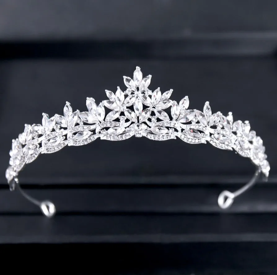 "Rachel" - Wedding Rhinestone Tiara - Available in Silver, Yellow Gold and Rose Gold