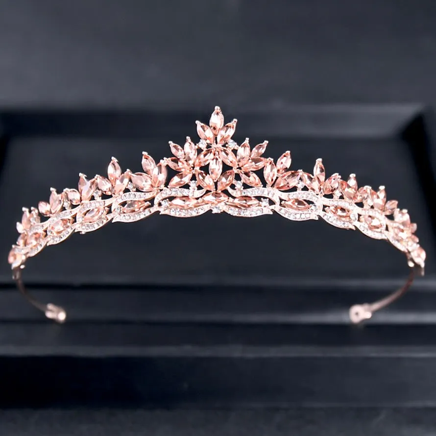 "Rachel" - Wedding Rhinestone Tiara - Available in Silver, Yellow Gold and Rose Gold